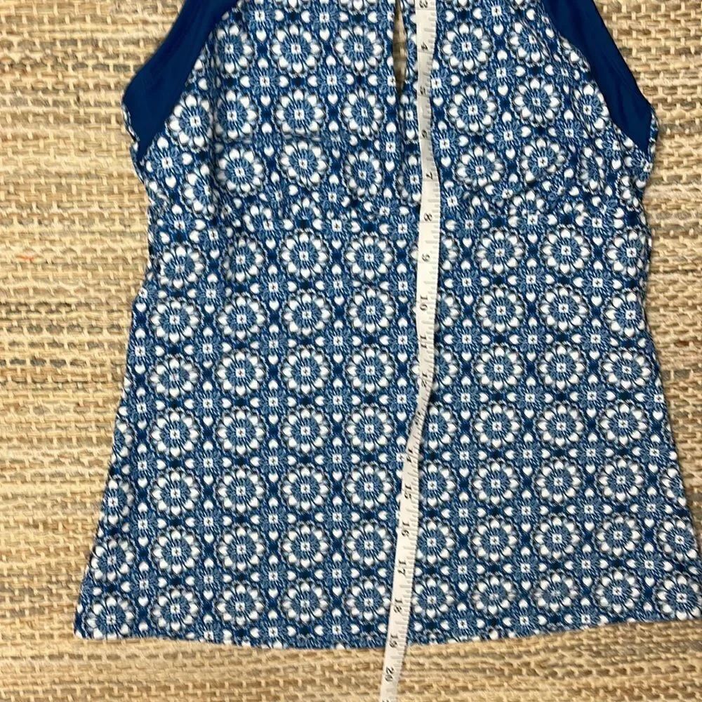 Ellen Tracy Blue Patterned Tankini Size 8 - Picture 7 of 14